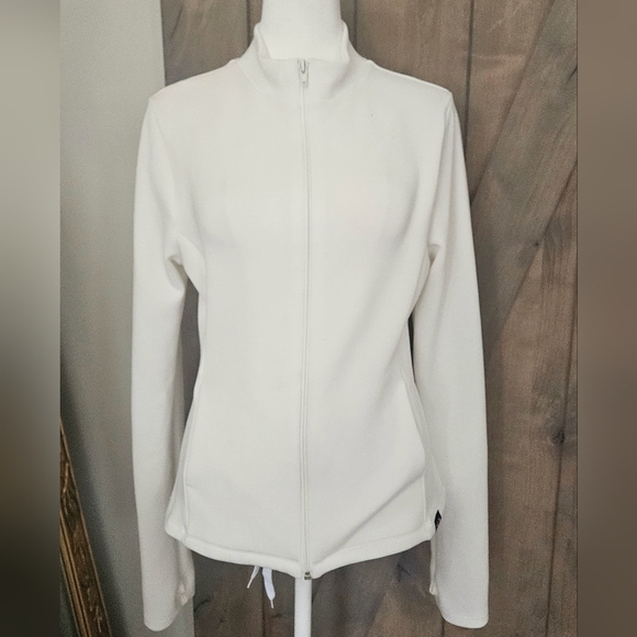 NUX Active: Cozy and Comfortable Athleisure Sleek Jacket in Coconut. Size Medium - Picture 13 of 16